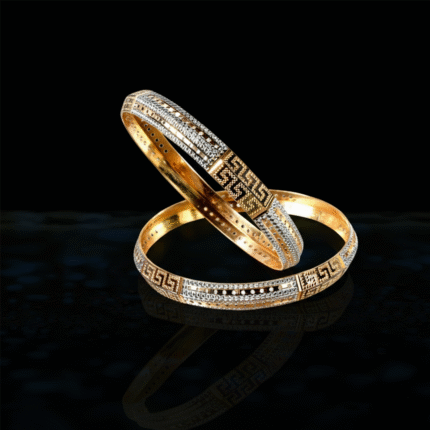 Designer Gold Laser Cutting Bangle