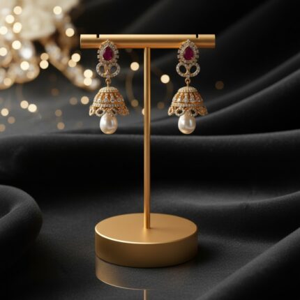 Turkish style gold Jhumki earrings
