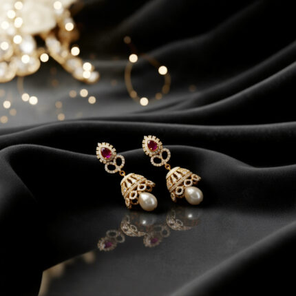 Turkish style gold Jhumki earrings