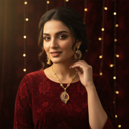 Gold locket design in Turkish style